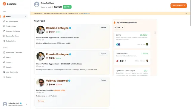 Cryptocurrency Portfolio Management Platform